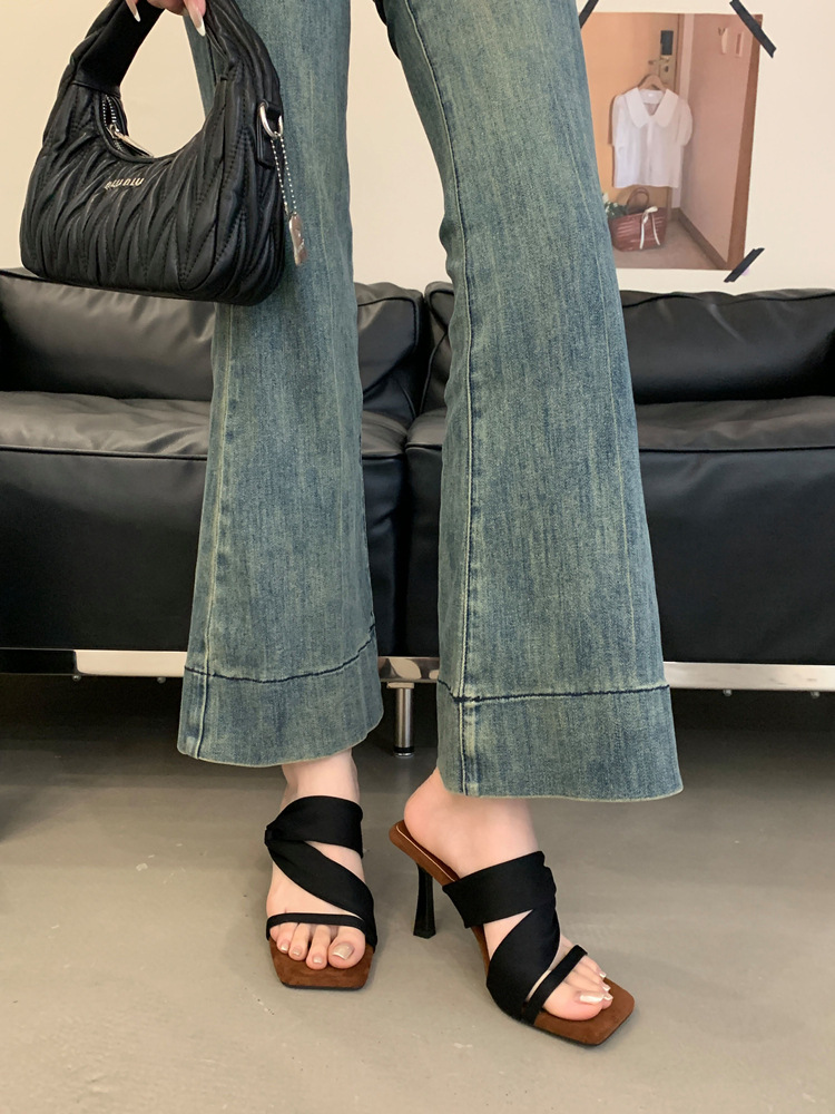 High-heeled wear slippers summer sandals for women