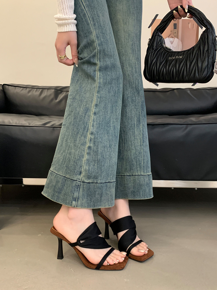 High-heeled wear slippers summer sandals for women
