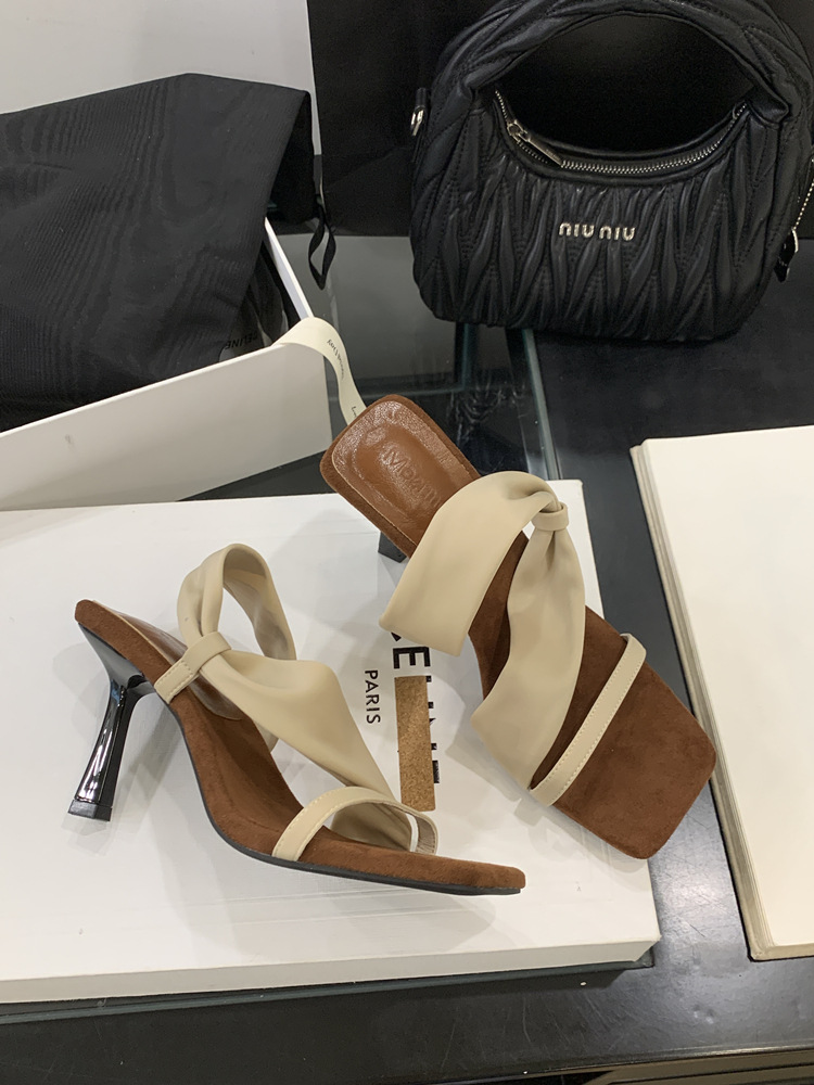 High-heeled wear slippers summer sandals for women