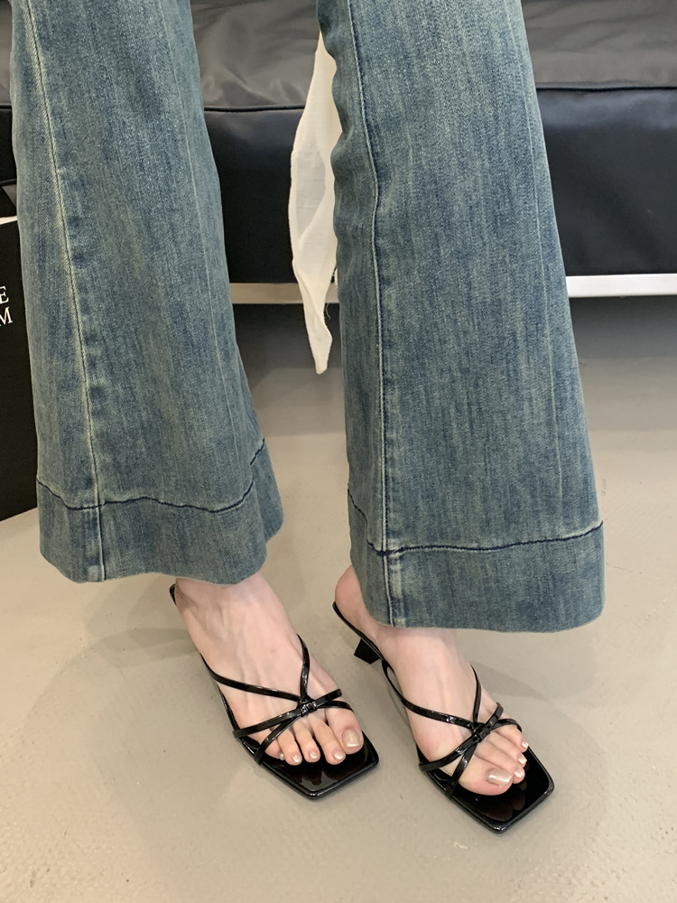 Open toe wears outside sandals lady slippers