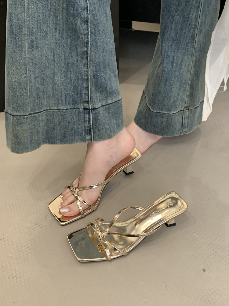 Open toe wears outside sandals lady slippers