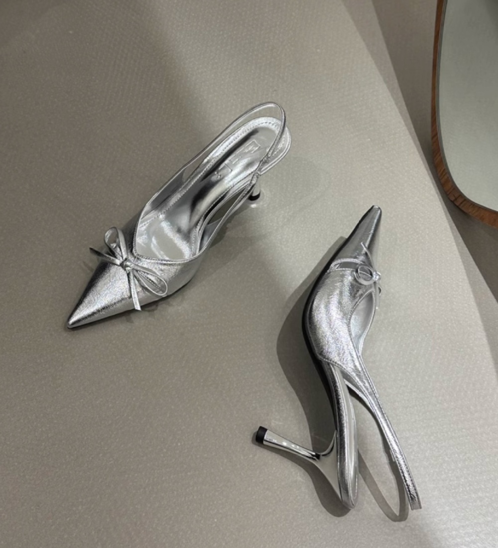 Pointed high-heeled shoes nude color shoes for women