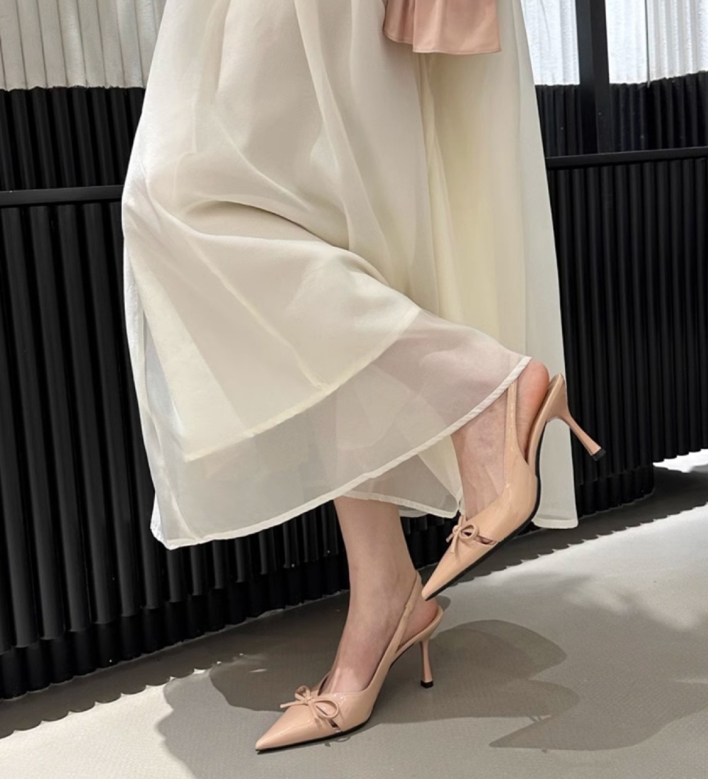 Pointed high-heeled shoes nude color shoes for women