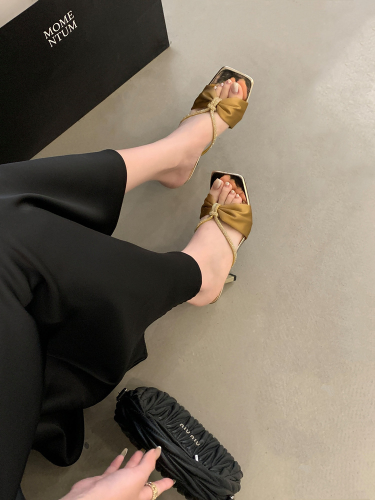 High-heeled slippers rhinestone sandals for women