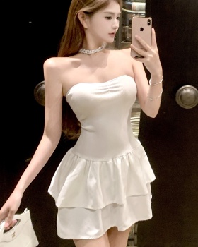 Enticement cake white repair waist dress for women