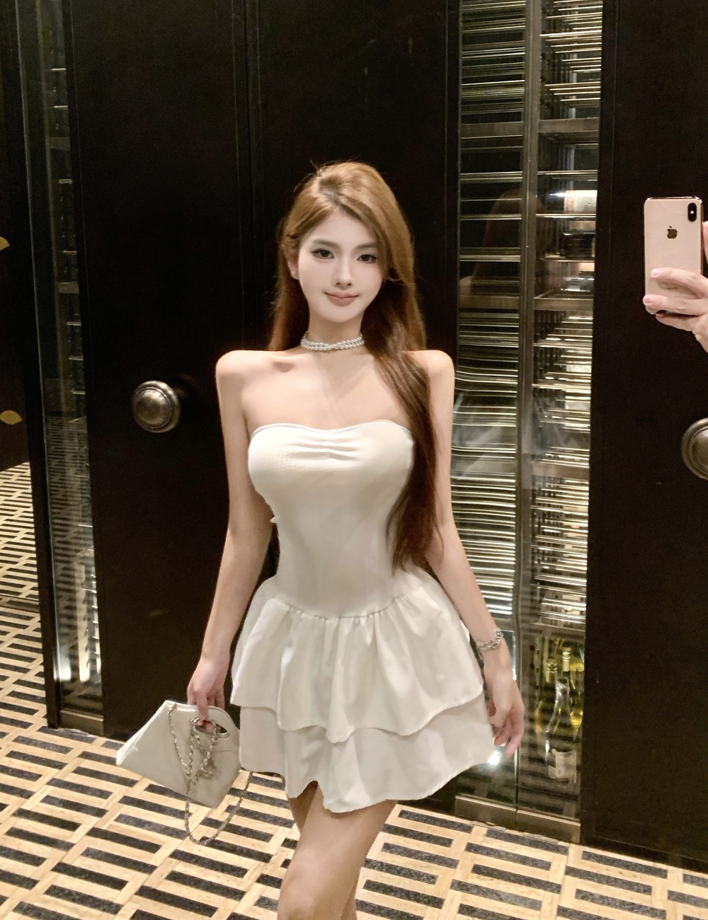 Enticement cake white repair waist dress for women
