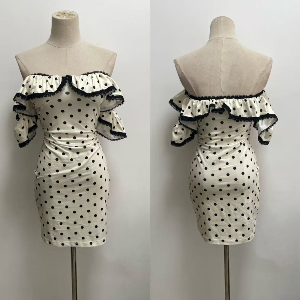 Lotus leaf edges temperament slim spicegirl sexy dress for women