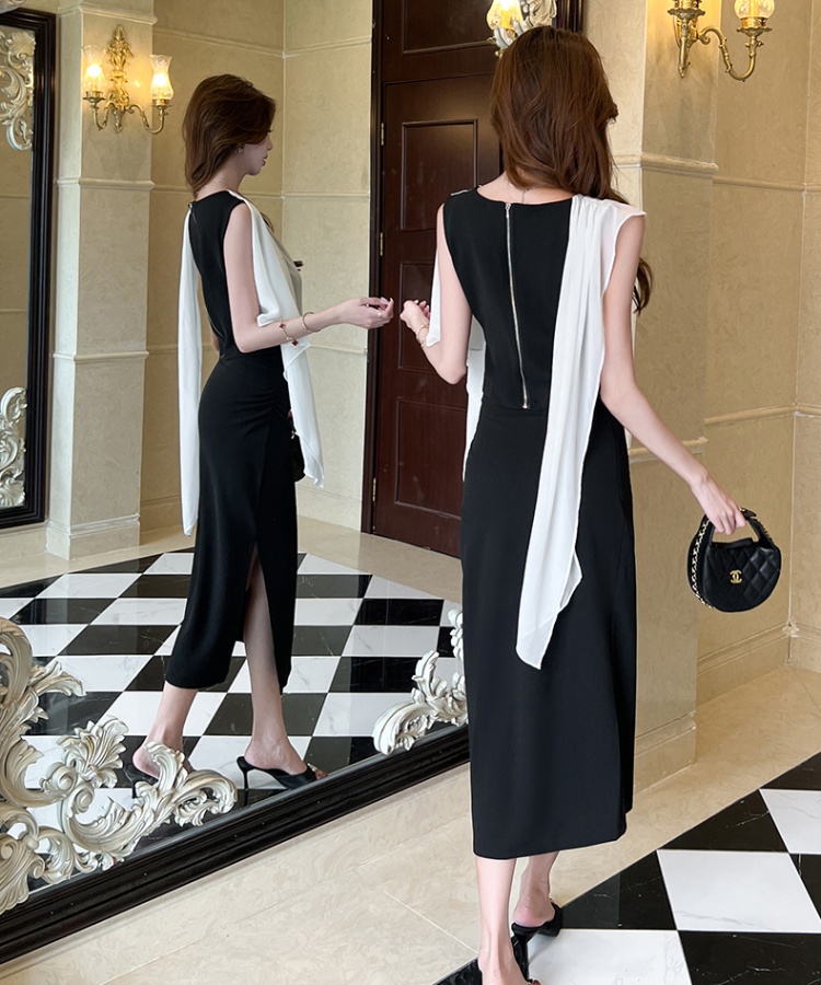 Elegant mixed colors tops summer long skirt 2pcs set