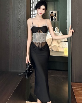 Slim package hip dress sling formal dress