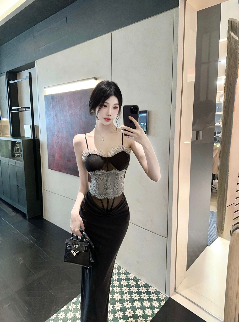 Slim package hip dress sling formal dress