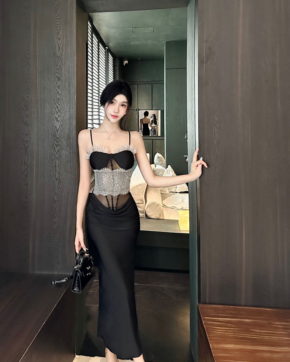 Slim package hip dress sling formal dress