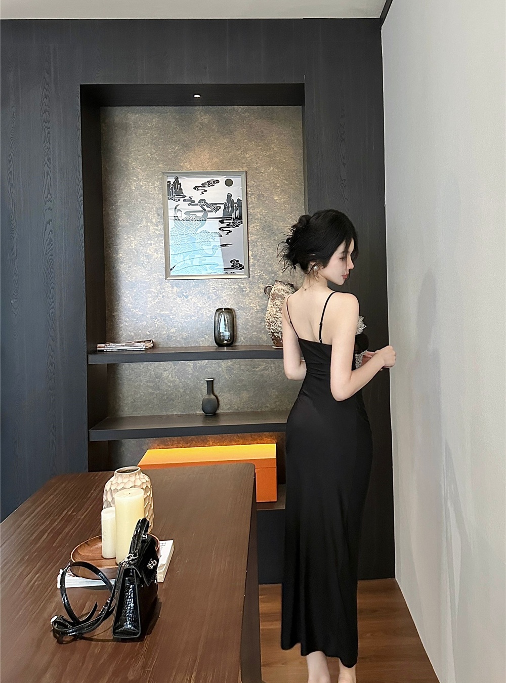 Slim package hip dress sling formal dress