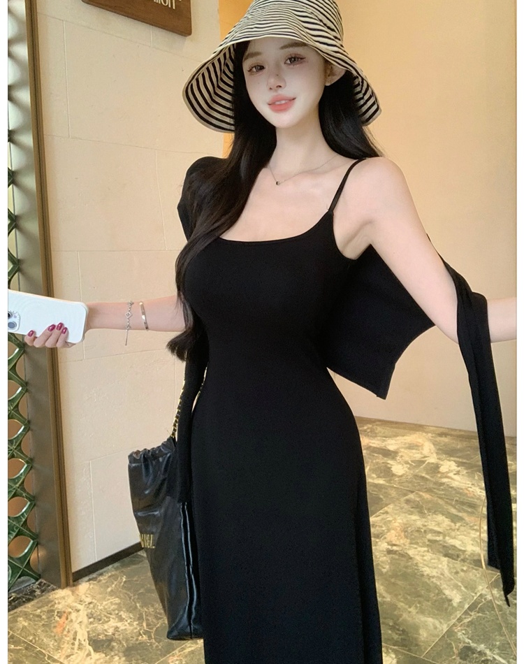 Temperament dress bandage shawl 2pcs set for women