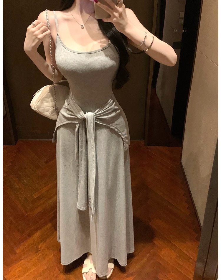 Temperament dress bandage shawl 2pcs set for women