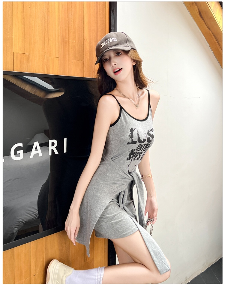Fashion sexy T-back sling Pseudo-two dress for women