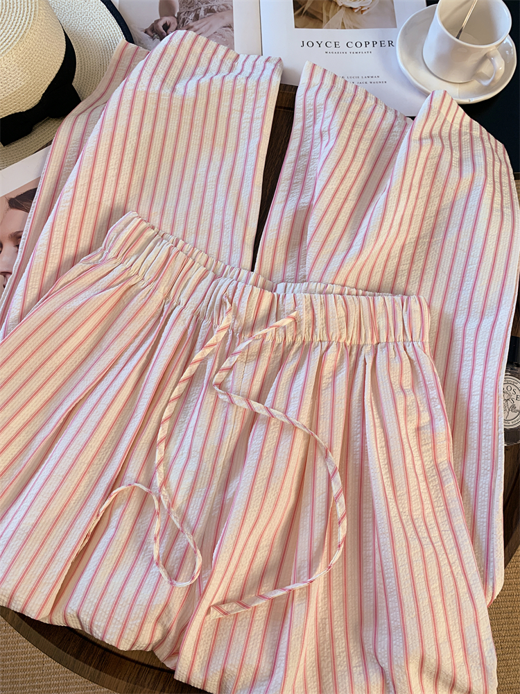 Summer mopping casual pants thin wide leg pants for women