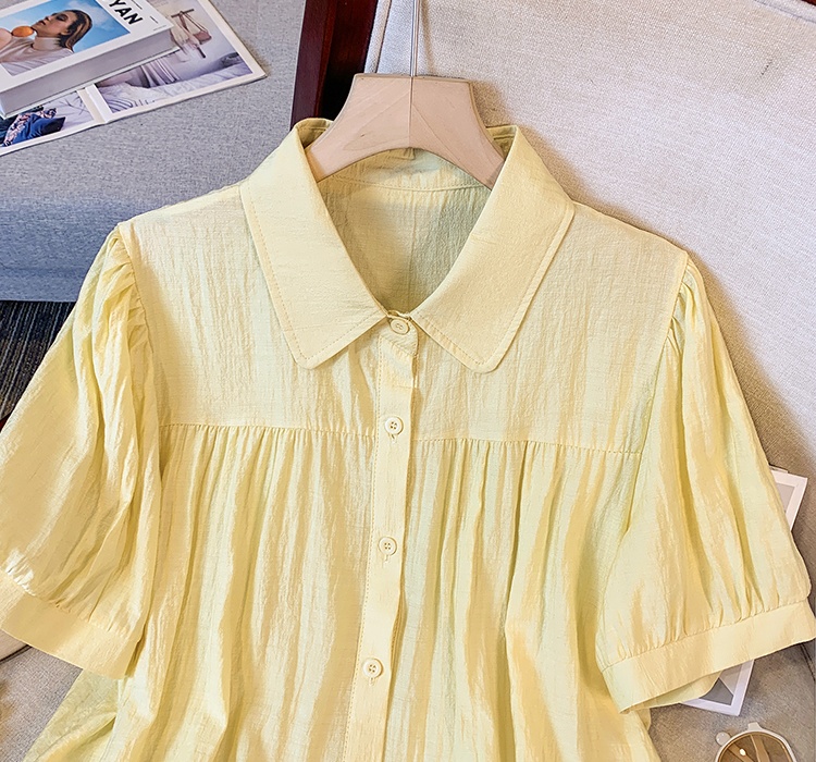 Summer short sleeve tops Cover belly puff sleeve shirt