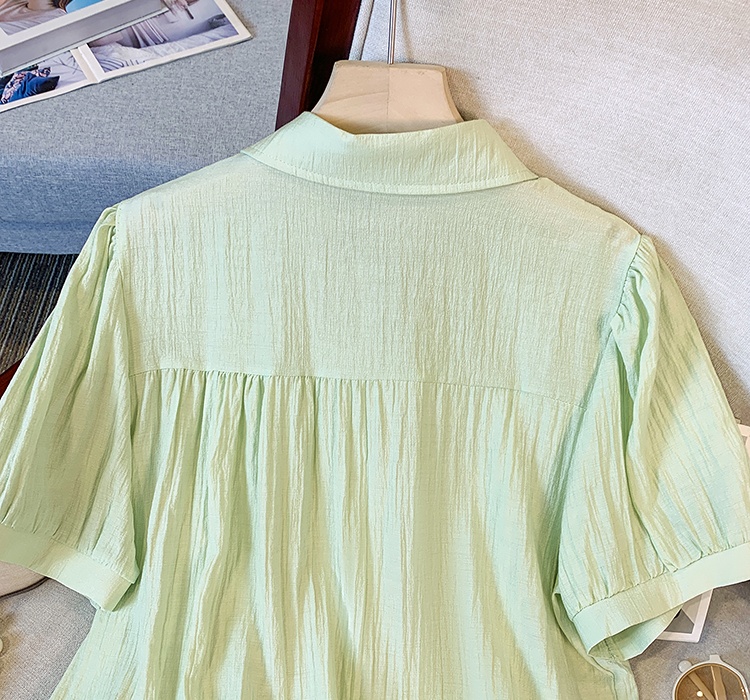 Summer short sleeve tops Cover belly puff sleeve shirt