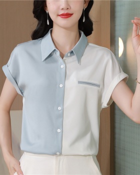Temperament summer shirt short sleeve tops for women