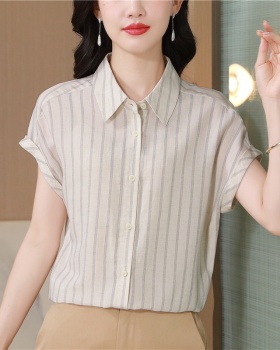 Silk fashion shirt real silk short sleeve tops for women