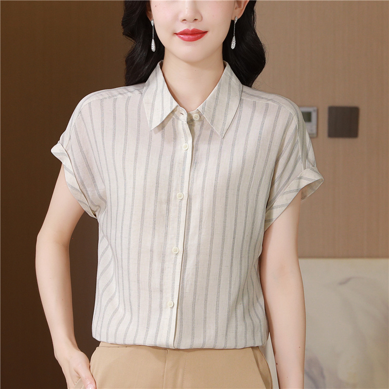 Silk fashion shirt real silk short sleeve tops for women
