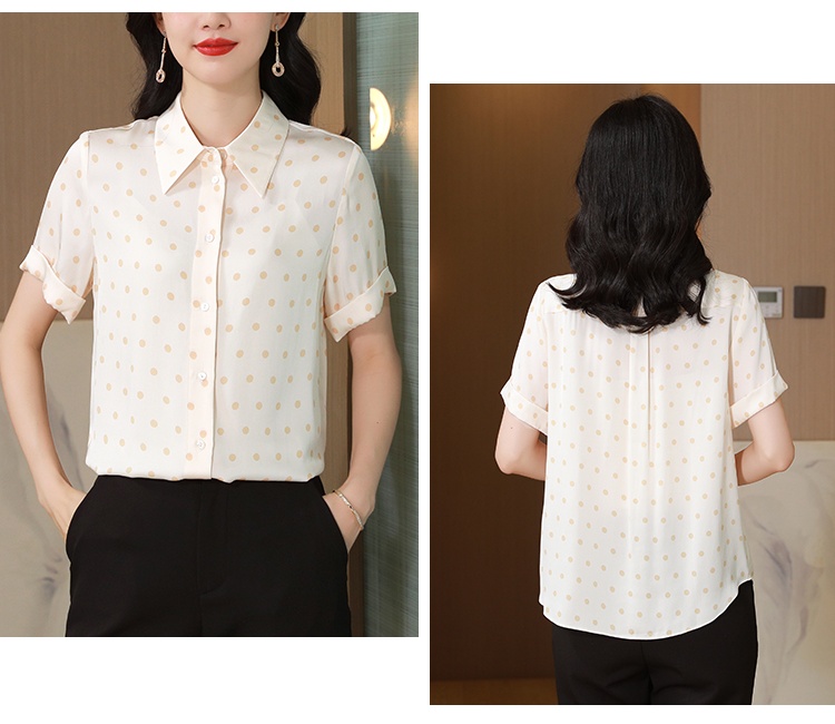 Short sleeve printing silk summer shirt