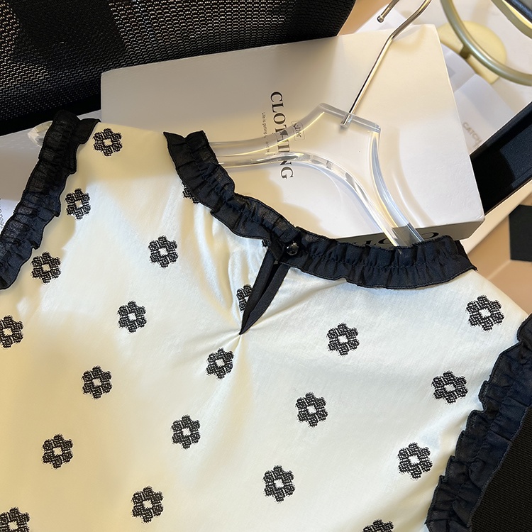 Sleeveless summer tops flowers Korean style shirt for women