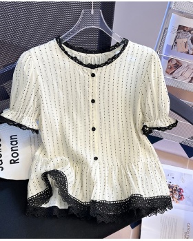 Slim short sleeve shirt fashion Casual tops for women