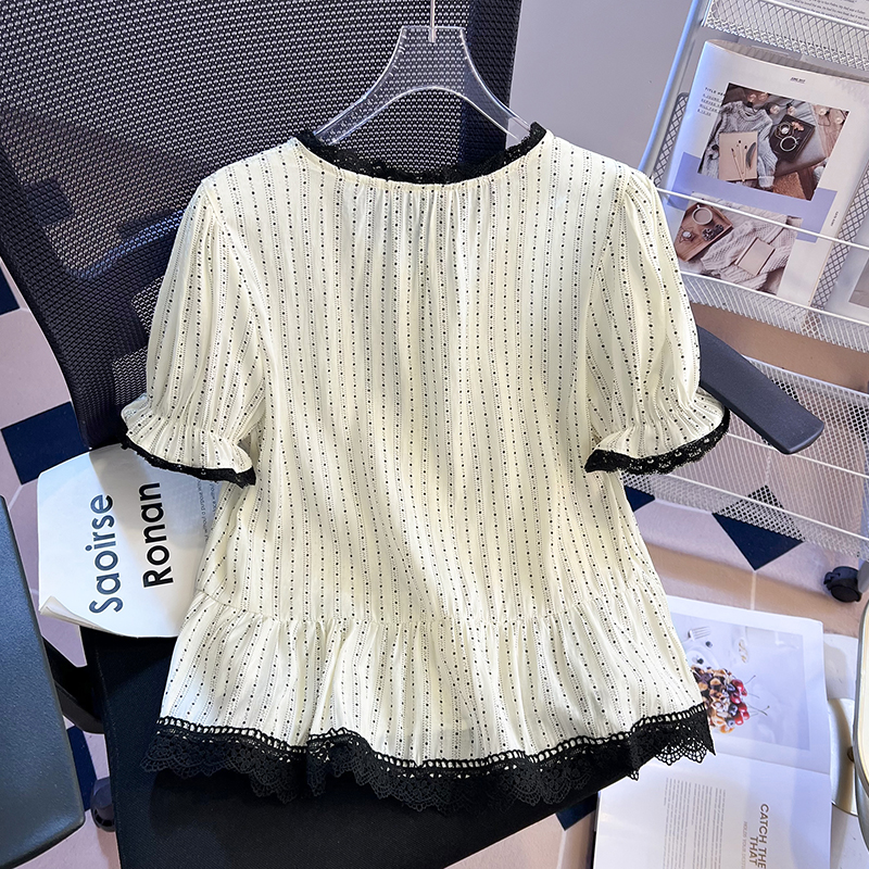 Slim short sleeve shirt fashion Casual tops for women