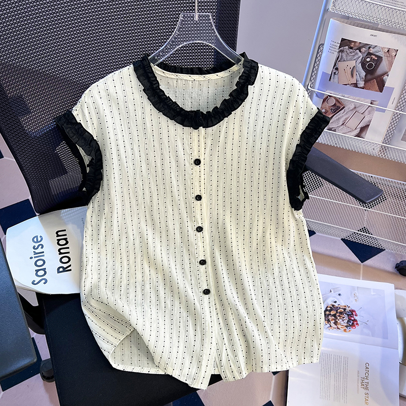 Splice summer tops lace Korean style vest for women
