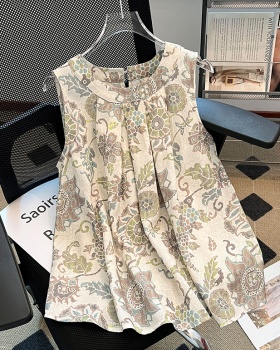 Summer temperament vest sling floral tops for women