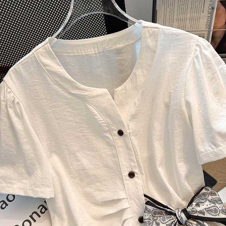 Summer sleeveless tops simple pure shirt for women