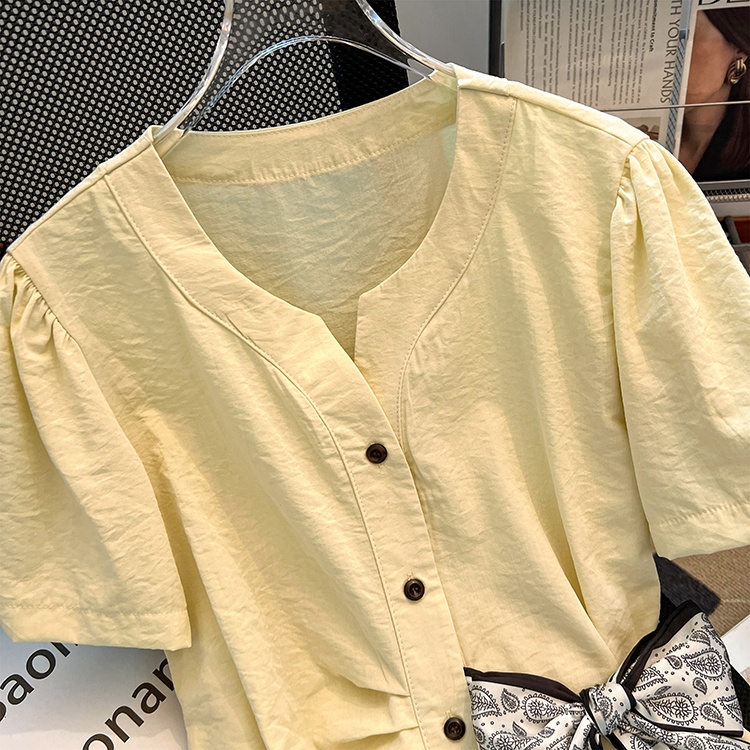 Summer sleeveless tops simple pure shirt for women