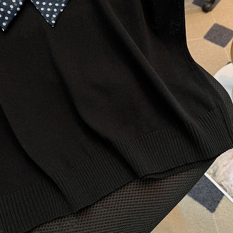 With scarves buckle sweater Korean style tops for women