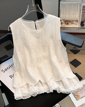 Summer double tops lace vest for women