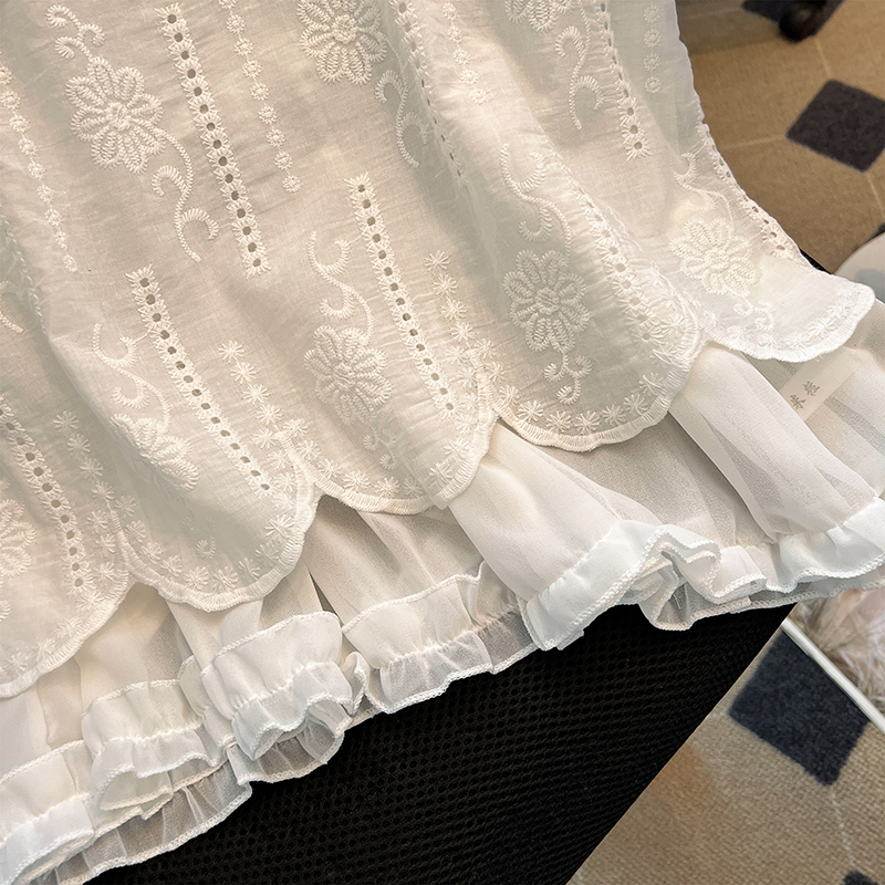Summer double tops lace vest for women