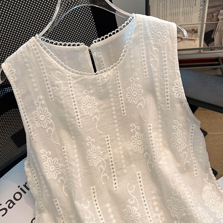 Summer double tops lace vest for women