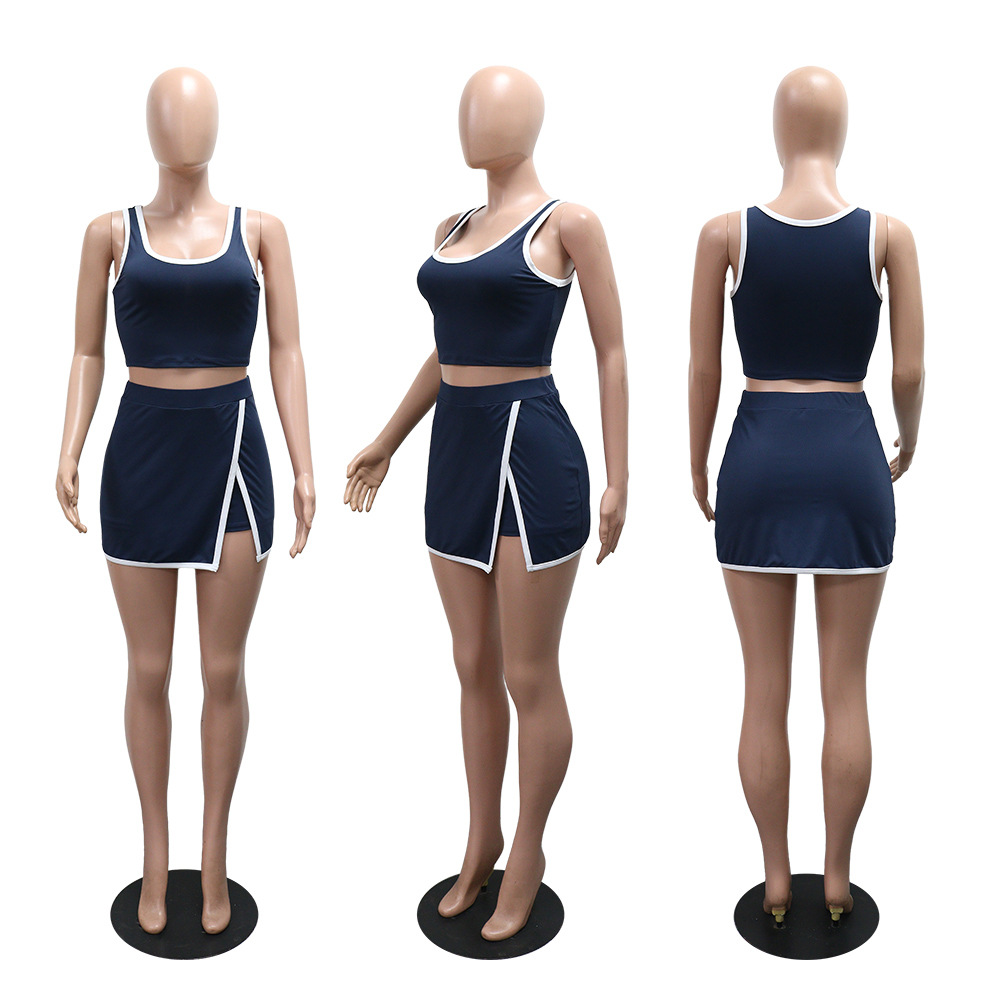 European style sling culottes fashion vest 2pcs set