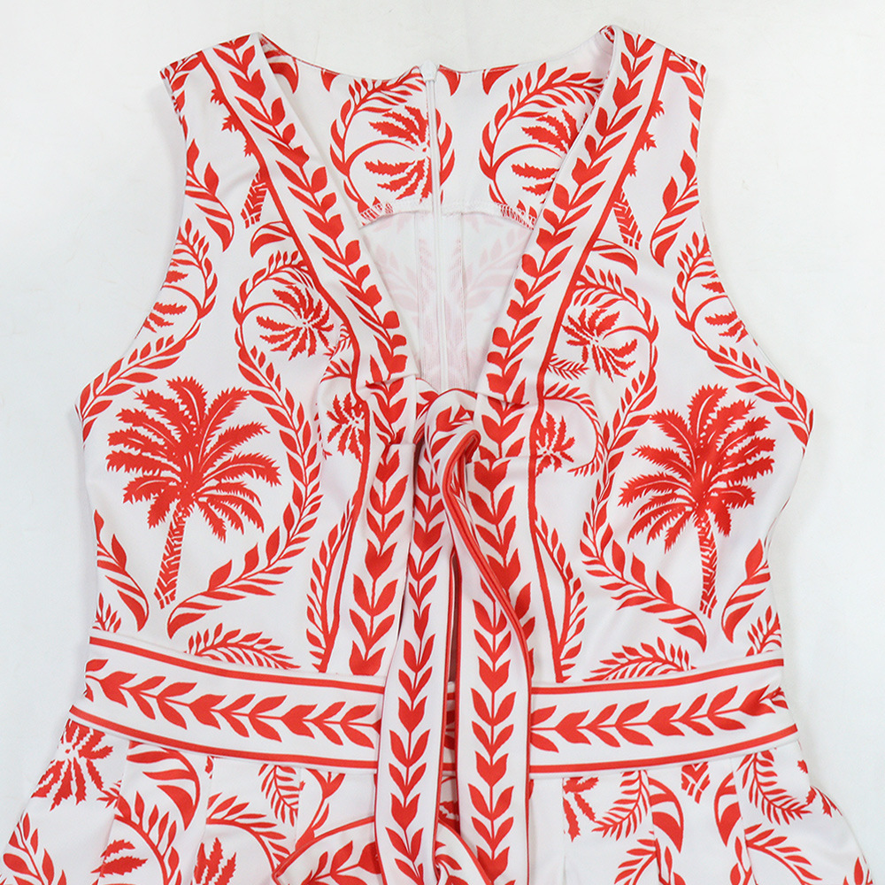 Zip sleeveless tops frenum European style jumpsuit for women