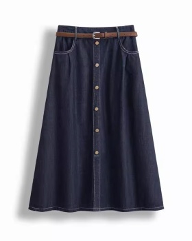 A-line denim denim skirt high waist skirt for women