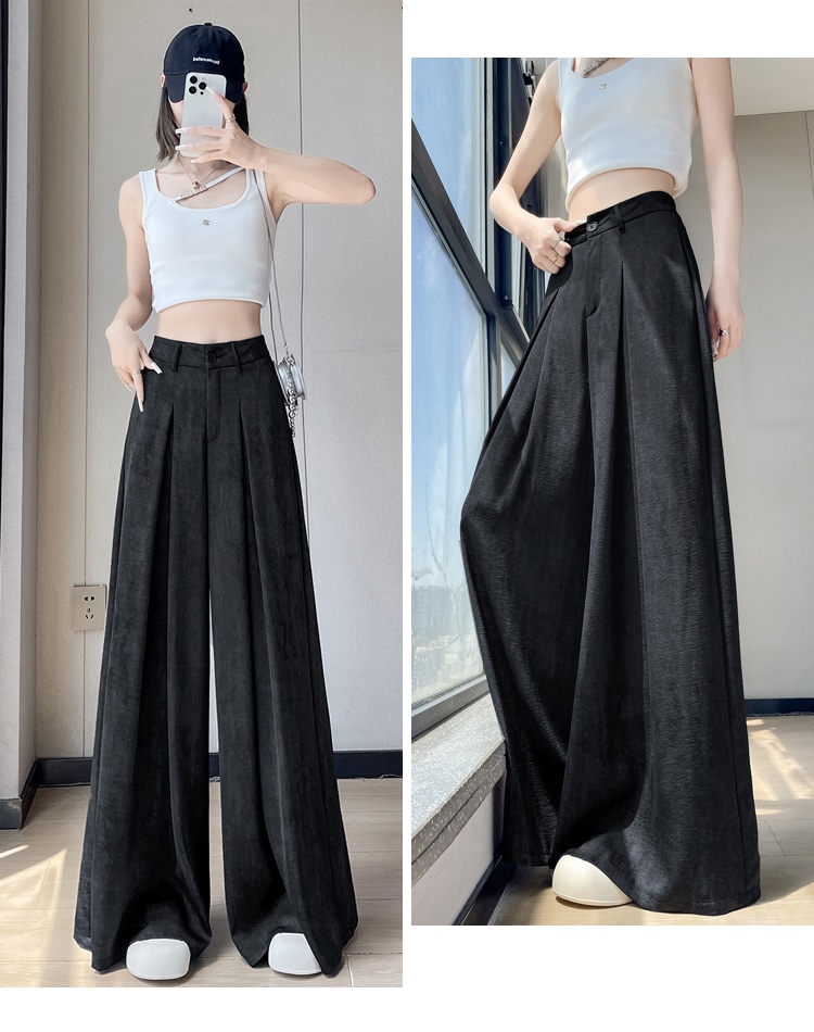 Straight satin pants Casual suit pants for women