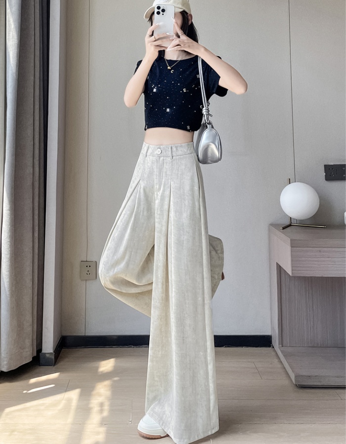 Straight satin pants Casual suit pants for women