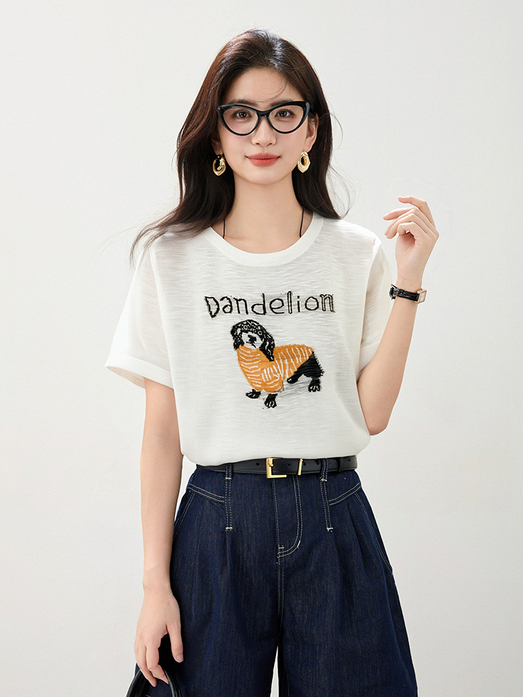 Short sleeve summer slim T-shirt printing ice silk tops