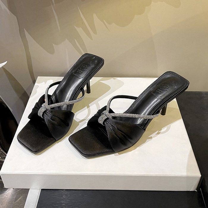 European style slippers high-heeled shoes for women