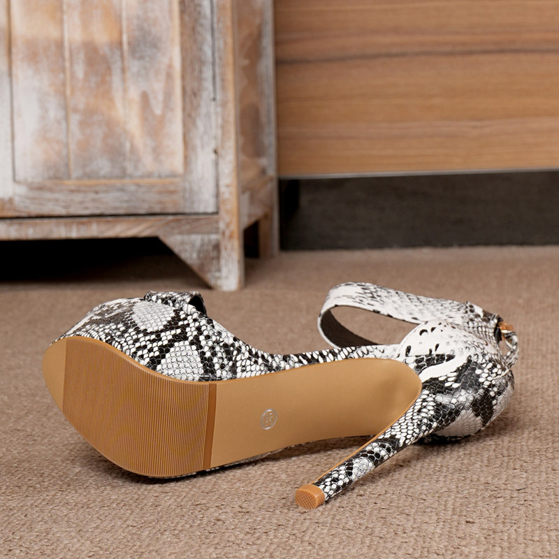 Very high round shoes serpentine sandals for women