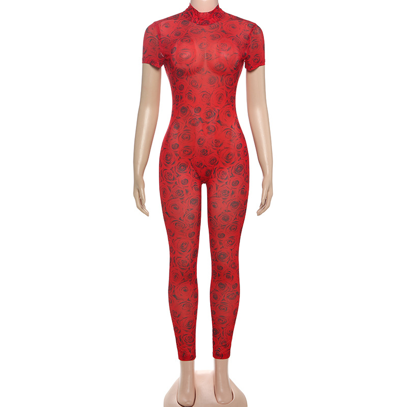 Fashion European style halter gauze sexy jumpsuit