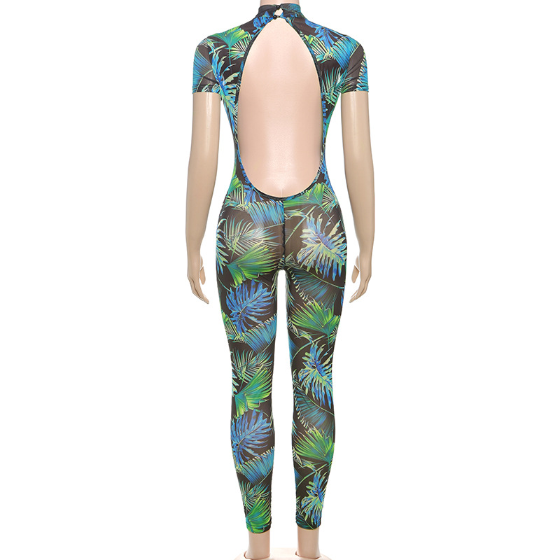 Fashion European style halter gauze sexy jumpsuit
