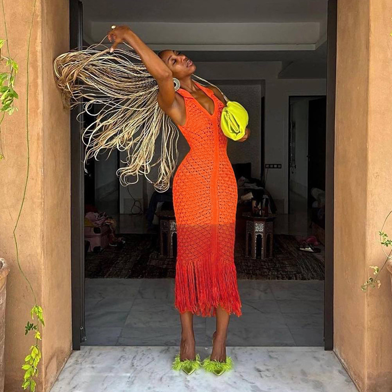 Summer spicegirl long dress perspective dress for women