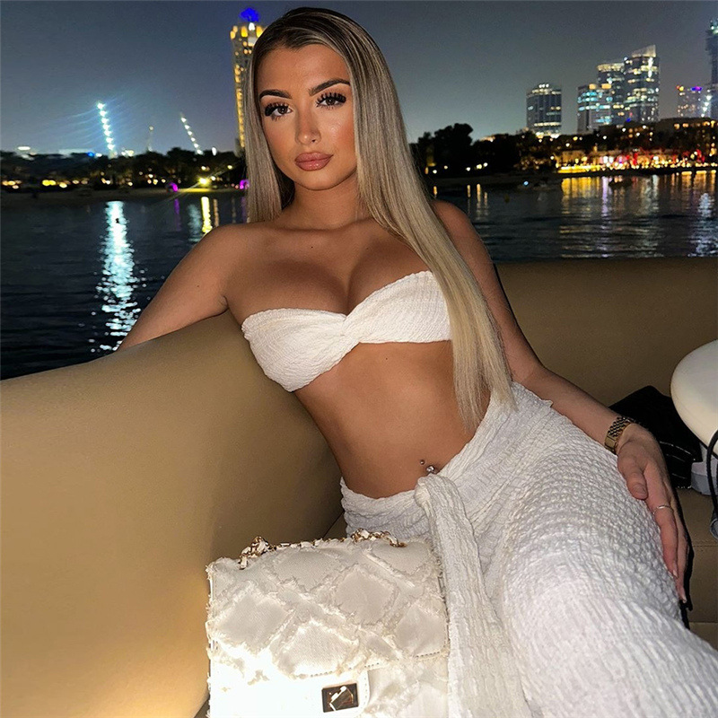 Slim fashion long skirt summer vest a set for women
