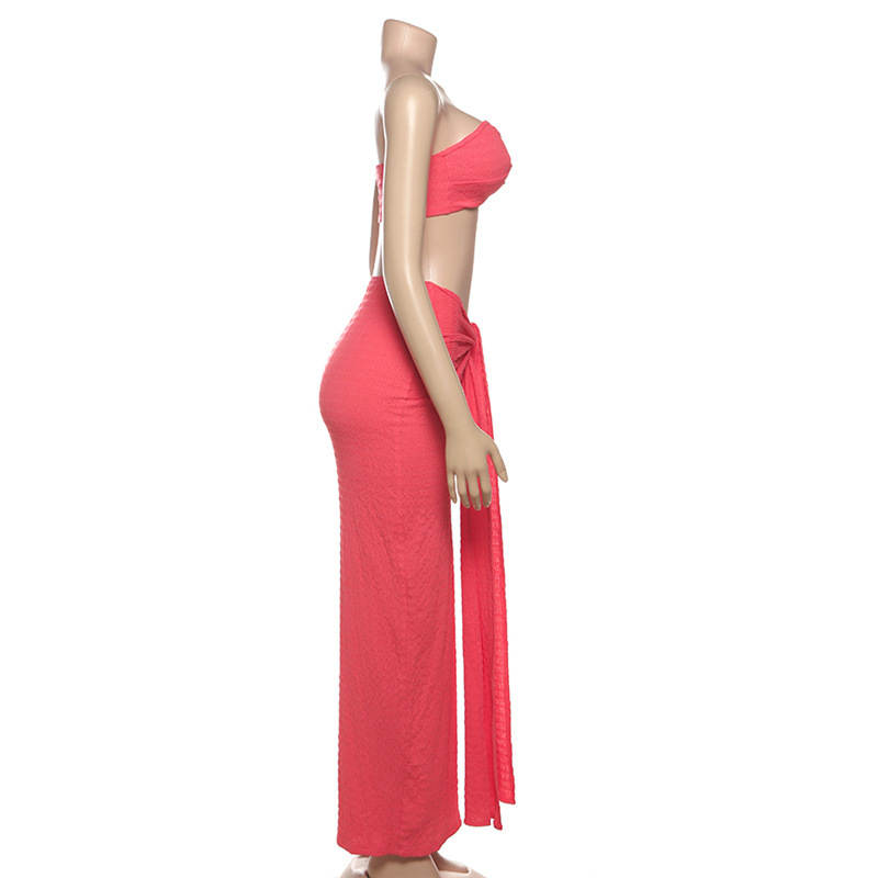 Slim fashion long skirt summer vest a set for women